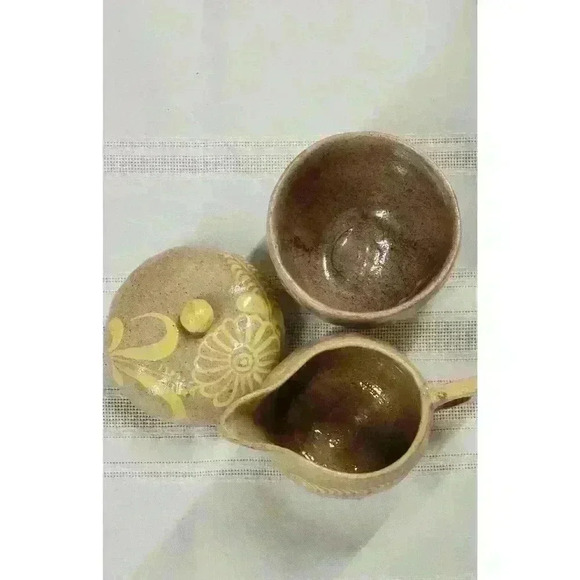 Mexican-Hand Made-Serving Bowl w/Cream and Sugar - Picture 4 of 10